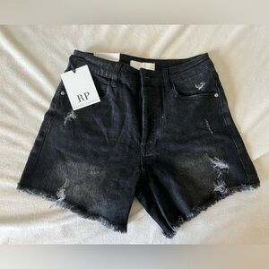 Rachel Parcell Black Distressed Jean Shorts
